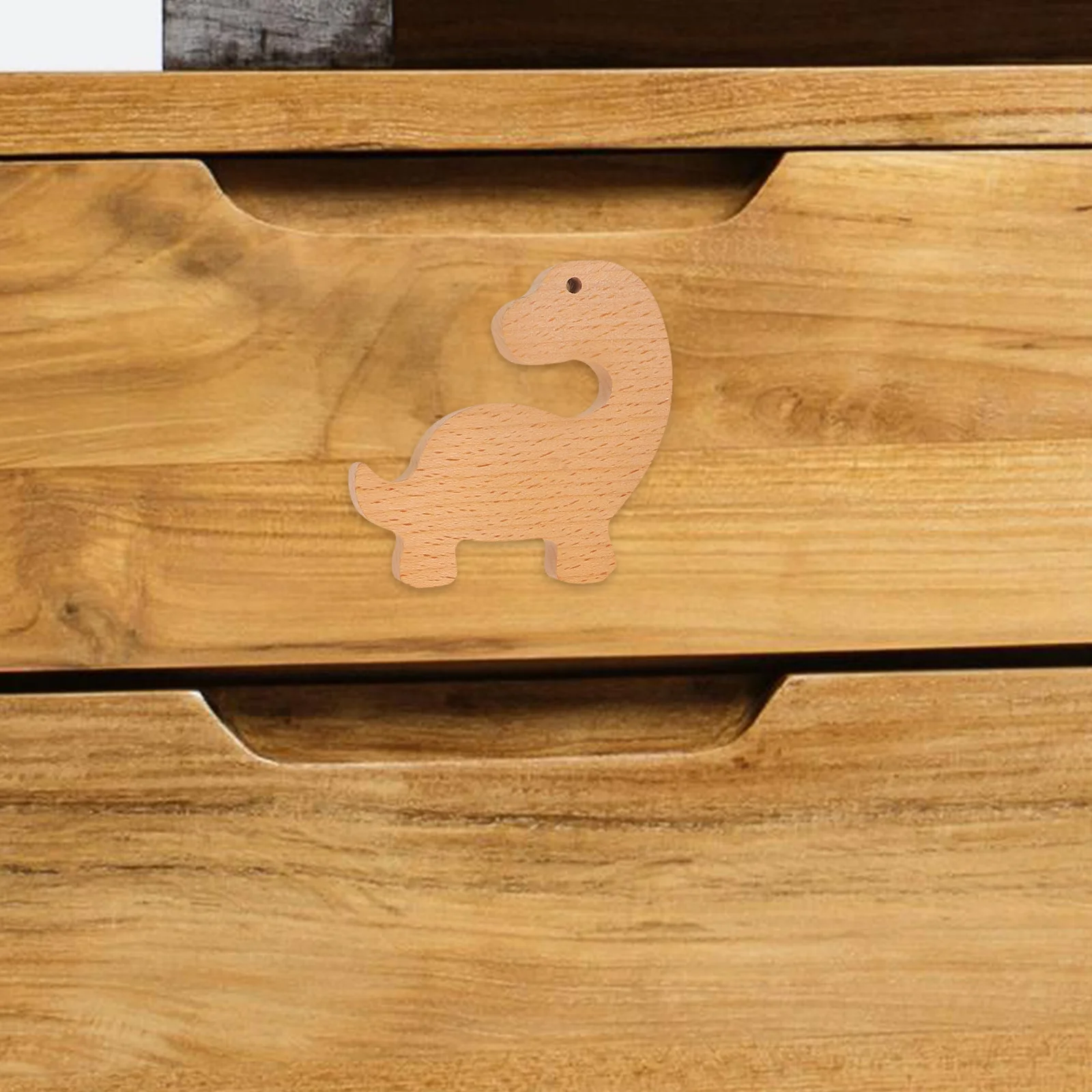 

6Set Wooden Dinosaur Cabinet Knobs Adorable Shapes Easy Install Dresser Nursery Decorative Pulls Handles