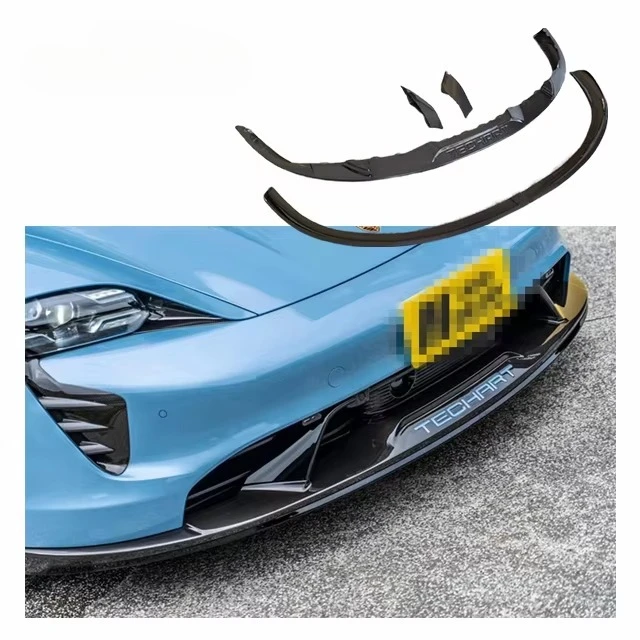 

Carbon Techart Front Lip for Porsche Taycan Carbon Fiber Body Kit Taycan Techart Carbon Fiber Front Bumper Lip