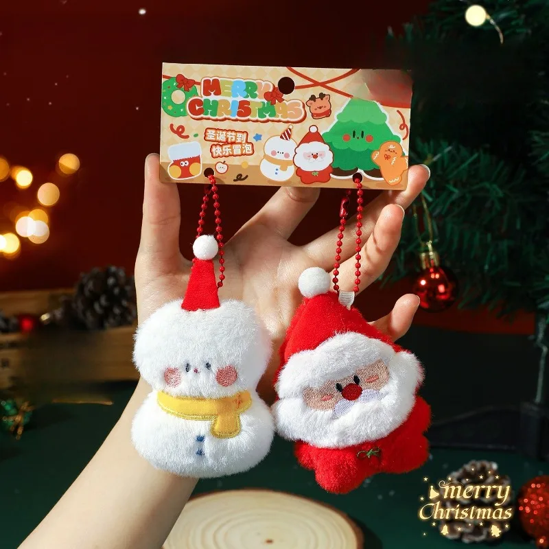 

Christmas Decoration Plush Toy Snowman Santa Claus Pendant Gift Keychain Creative and Interesting Pendant Plush Doll Dolls