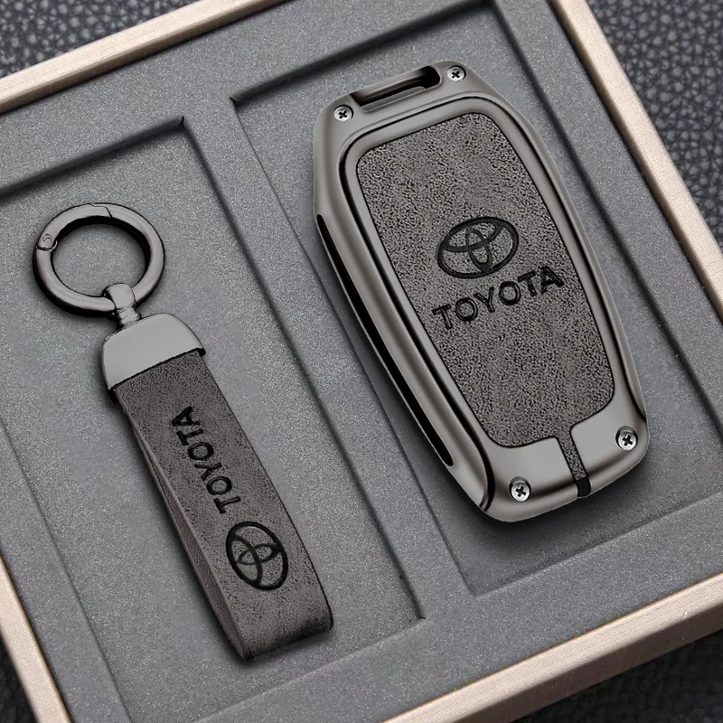 

For Toyota Land Cruiser 200 Prado Crown Yaris Cross Hilux Innova Fortuner Camry Alphard PREVIA Vellfire Car Key Case Cover Shell