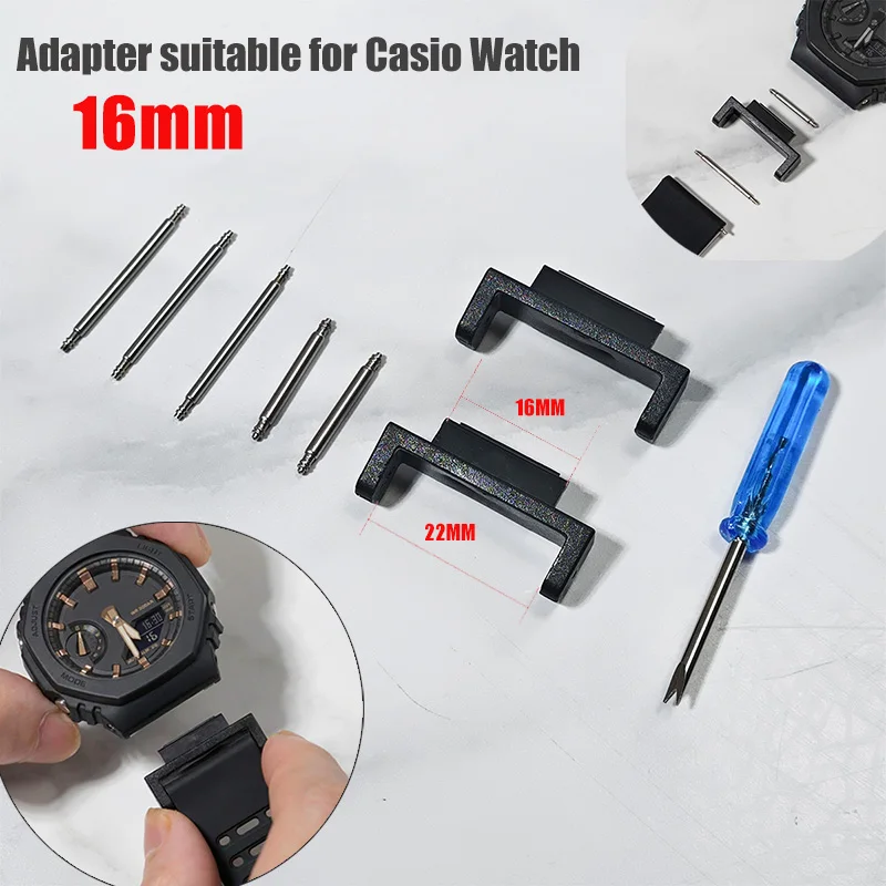 16mm Watch Band Adapter For Casioak GA-2100 DW5600 5000 5035 G-5600E GW-B5600 GA-110 Refit Connector Accessories 22mm with Tool