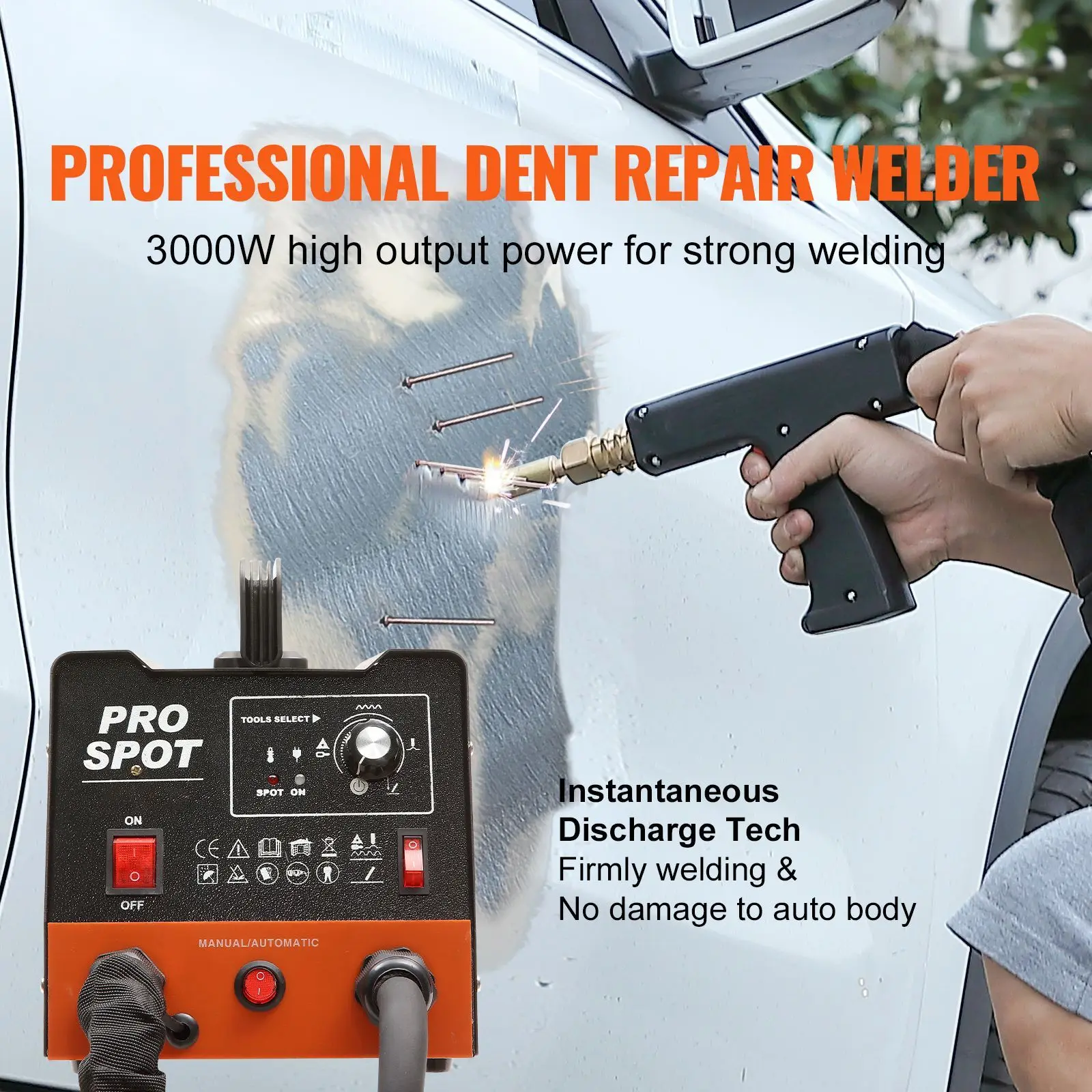 3KW Auto Body Spot Welder Dent Puller Machine 6 Modes Stud Welder Dent Repair Kit 380V/220V