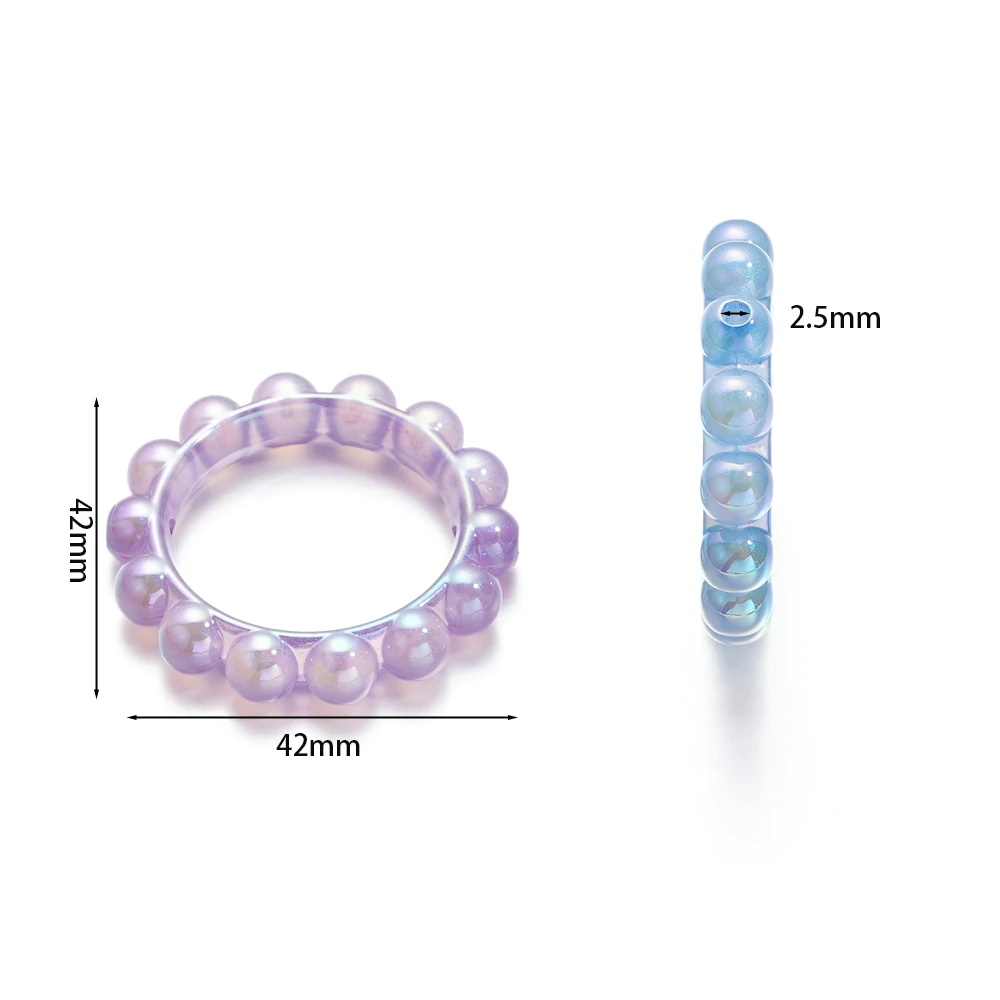 5pcs/Lot 42mm Acrylic Round Circle Spacer Beads Frame Connectors for Jewelry Making Accessories DIY Bracelet Earrings Wholesale