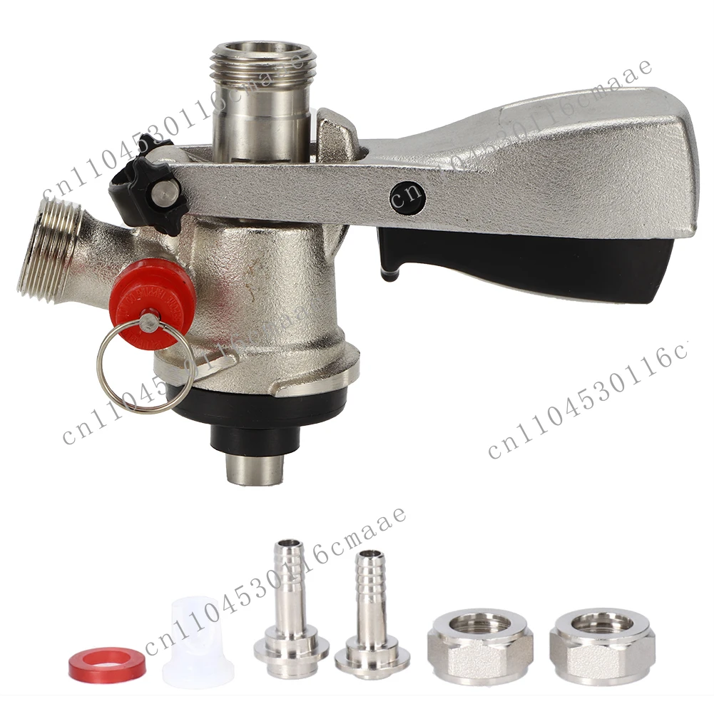 Beer Keg Dispenser /8 S Type Draft Beer Keg Coupler Dispenser with Pressure Relief Valve Home Brewing System Brewing Accessory