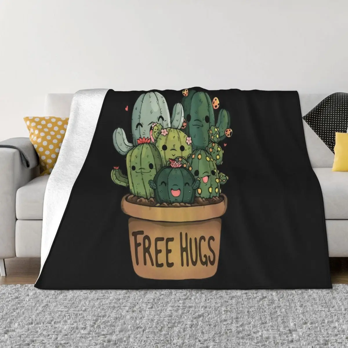 Maglietta Free Hugs Cactus Divertenti Regali 10072 Women Men Newest New Print Formal Throw Blanket