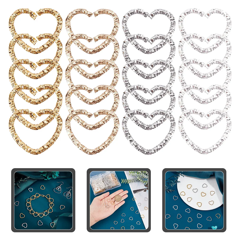 

320Pcs Heart Linking Charms Jewelry Making Accessories Durable Metal Rings for Necklaces Bracelets Earrings DIY Crafts