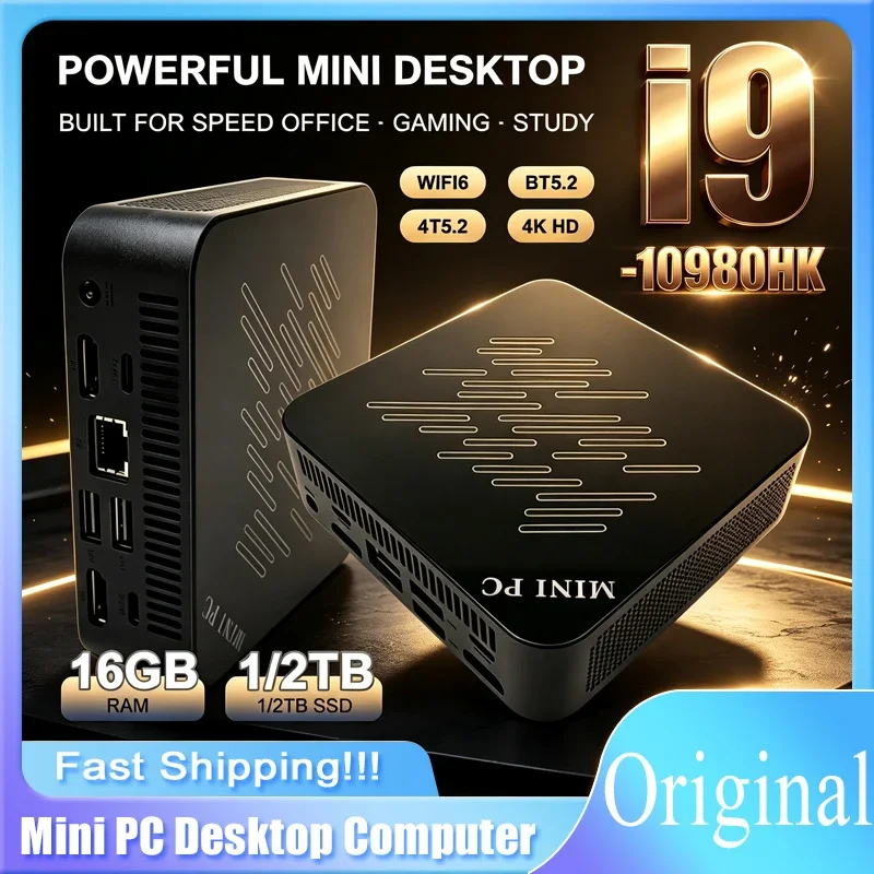 Windows 11 Mini PC I9 10980HK 16GB+2TB SSD Ultra Small Desktop Computer WIFI 6 Bluetooth Mini Computer For Business Home Game