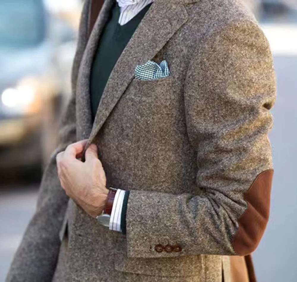 England Style Blazers Men Square Handkerchief Woolen Hankies Silk Hanky Business Men's Suits jacket Tailor Made Hot Sale New
