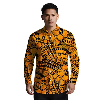Île Design personnalisé chemises à manches longues pour homm...