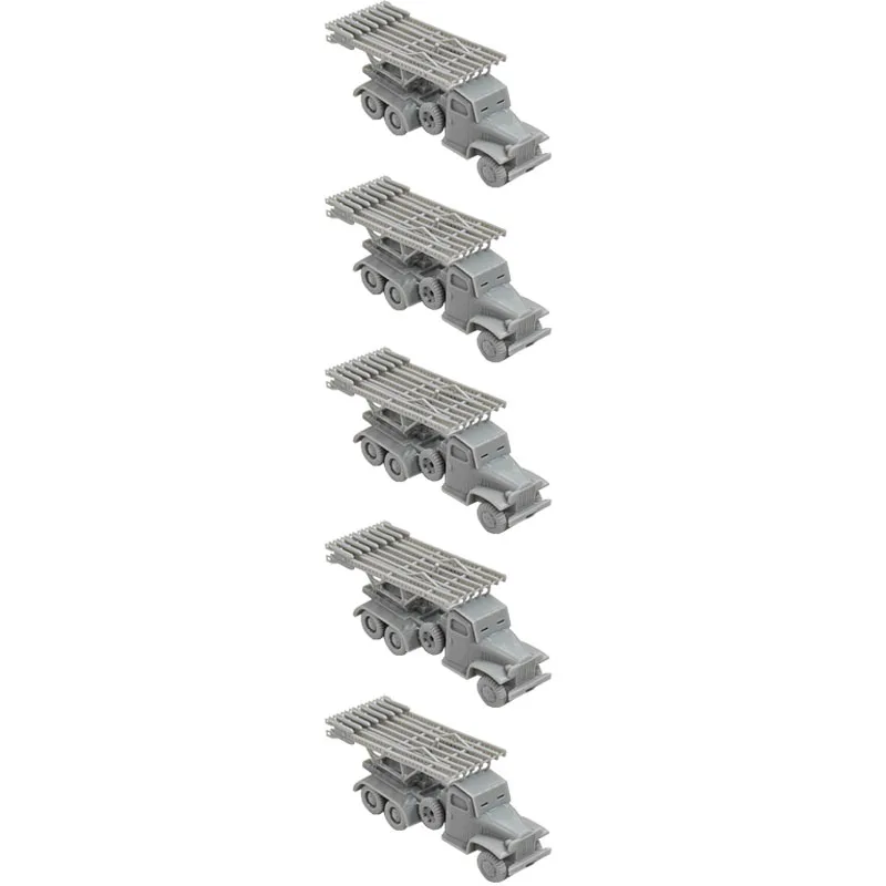 5PCS 1/144 Scale BM-13 Katyusha Multiple Rocket Launcher Model 3D Printed Combat Vehicle Kit Resin Military Moulds for Ornament