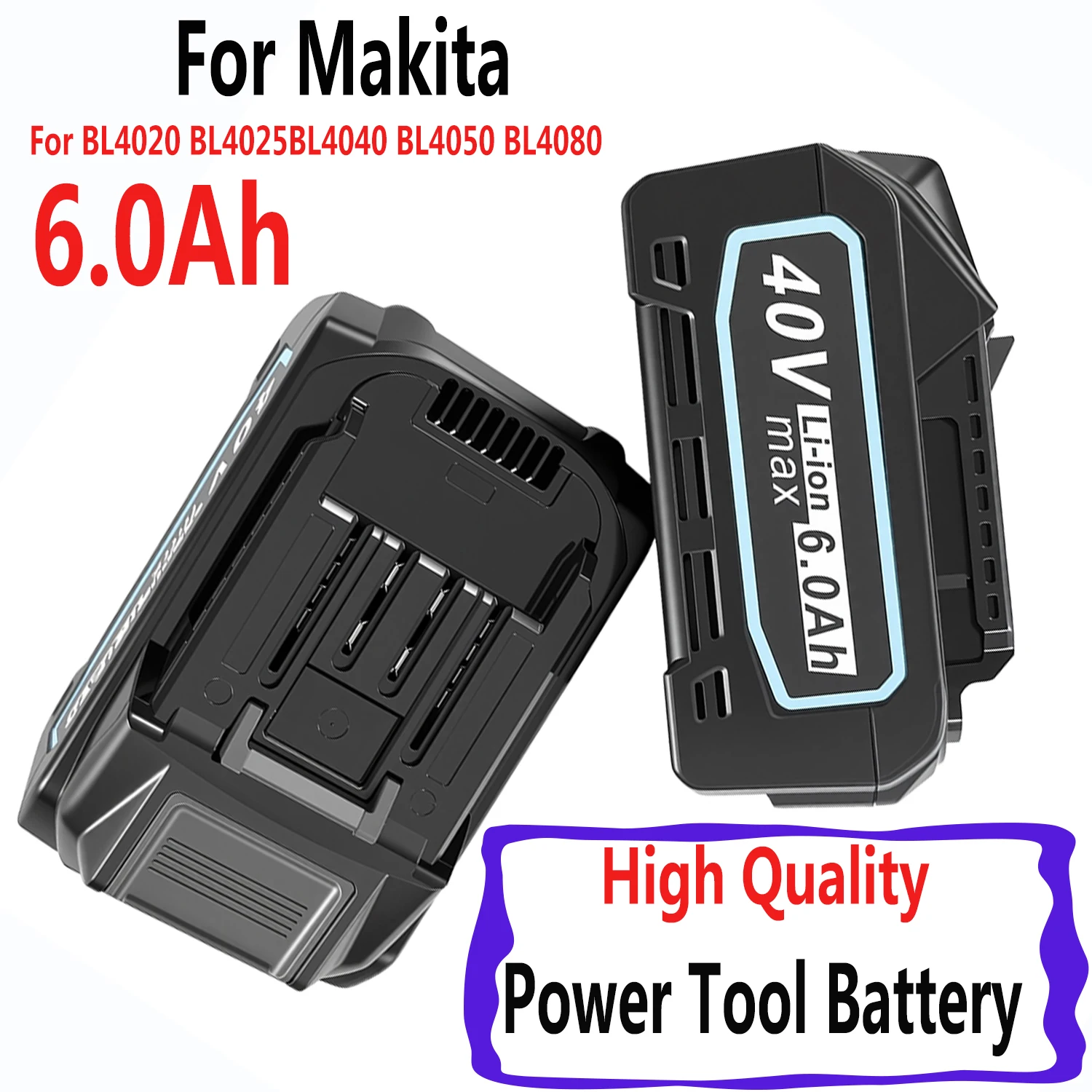 

Совершенно новая сменная батарея для аккумуляторной дрели Makita, 40 В, 6,0 Ач, литий-ионная батарея для BL4025 BL4040 BL4020 BL4050 BL4060, электроинструмент