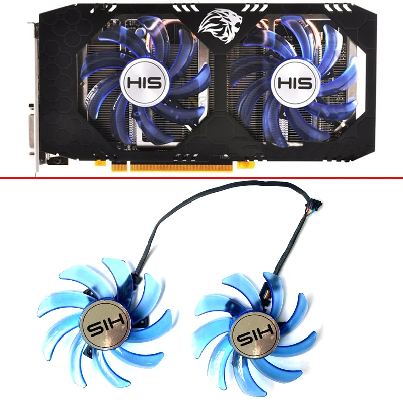 2PCS Cooling Fan 87MM 4PIN FDC10U12S9-C RX470 480 GPU FAN For HIS XFX RX580 470 480 IceQ X² Turbo Video Card Fan