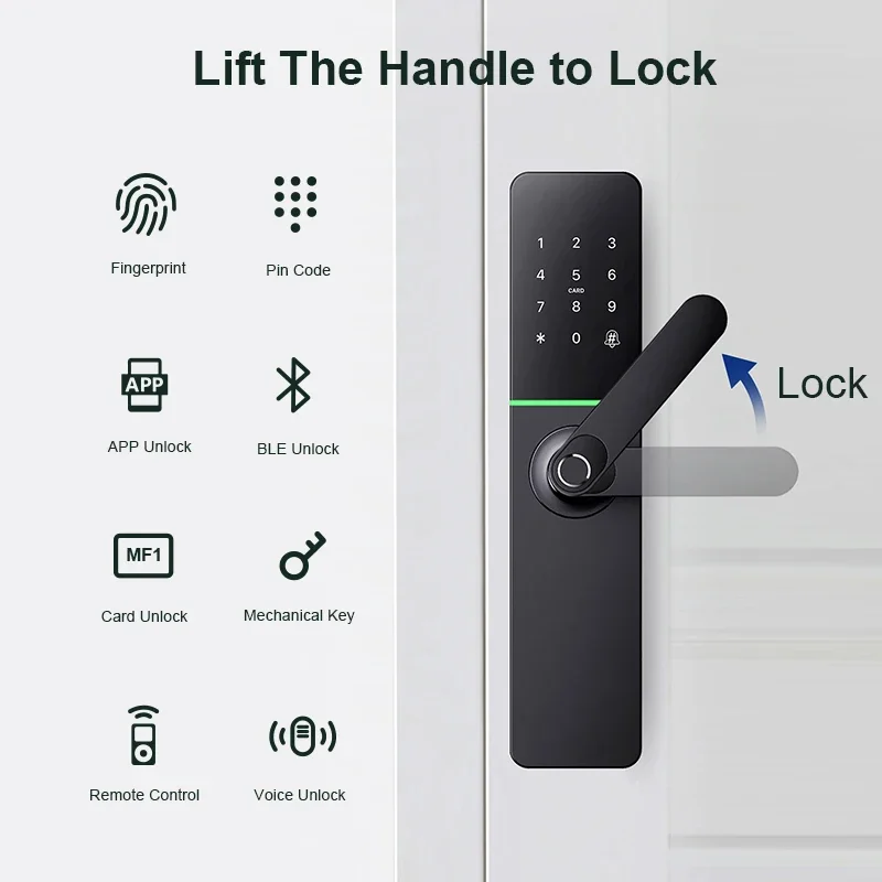 Liliwiise Ttlock Smart Digital Fingerprint Lock Biometric Rfid Card Wifi App Smart Door Lock