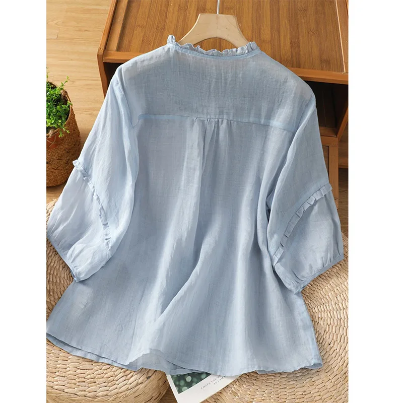 Plus Size Women's Comfortable Blouse Office Lady Fashion New Arrival Trendy Breathable image 4