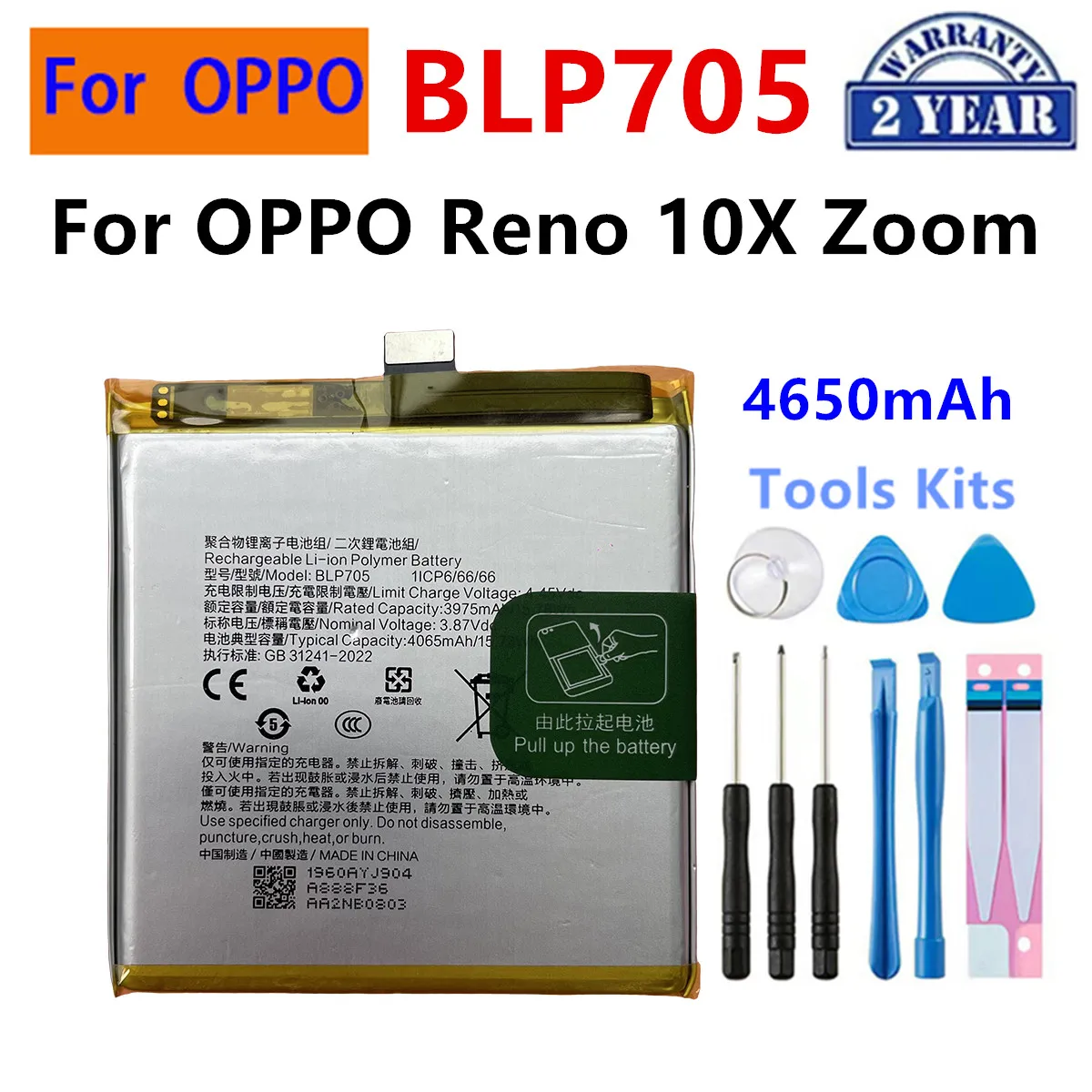 BLP705 BLP983 BLPA63 BLPA15 BLPA41 Battery For OPPO OnePlus Reno 10X Zoom Reno 11 11F 12 Pro Realme 10 11 Pro Phone Batteries