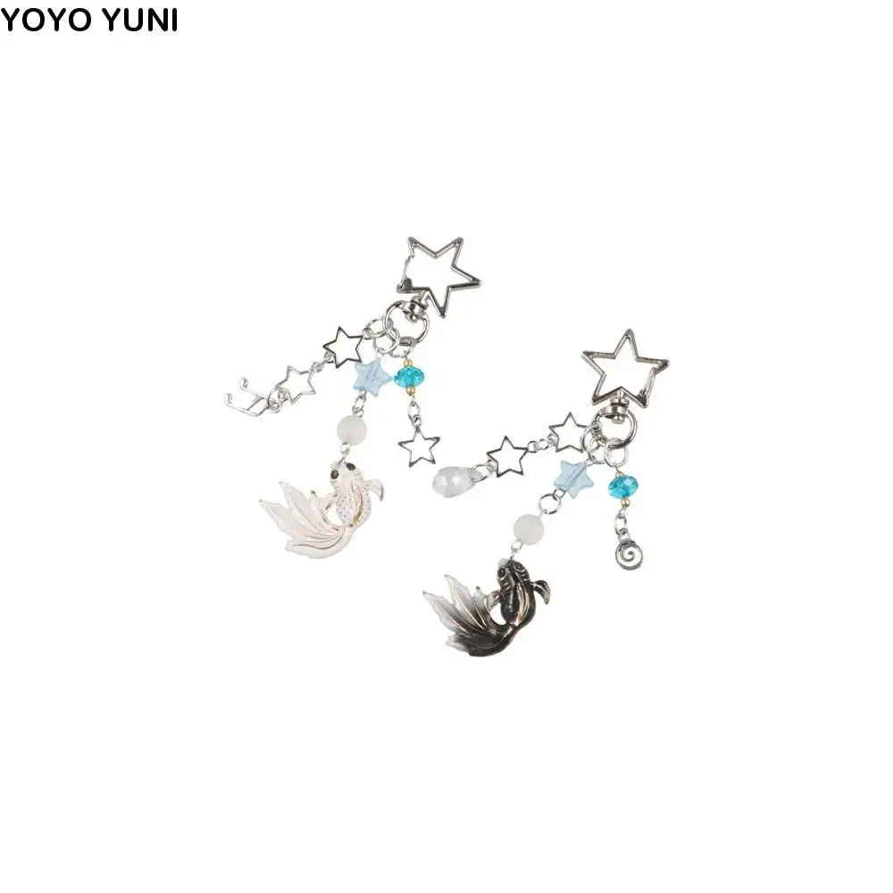 

Уникальный стиль Spice Girl, цепочка из бисера с звездами кои, ручная работа, аниме Y2k, брелки для ключей Little Fish Y2k Satosugu, одинаковые ремешки для телефона