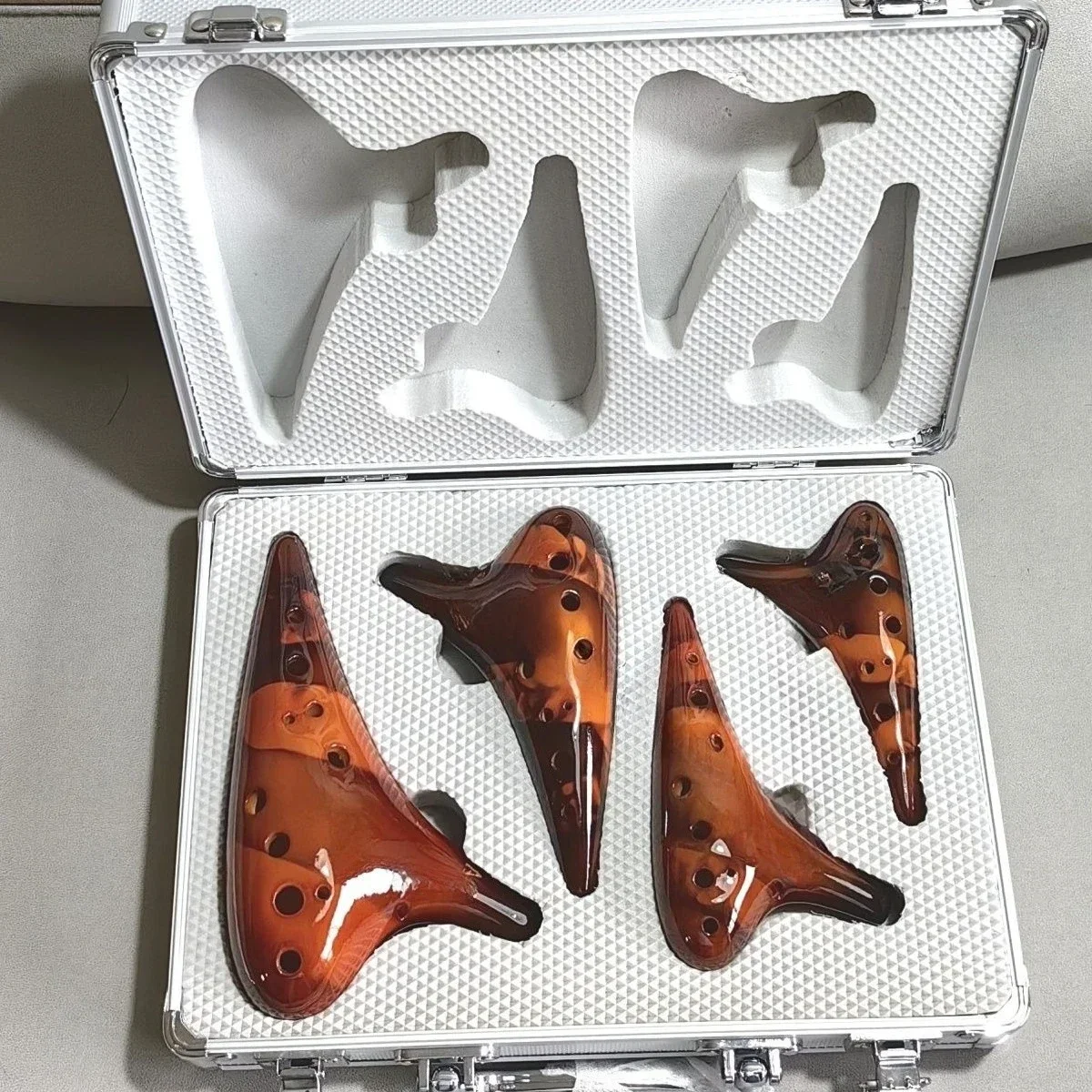 Juego de 4 Ocarinas Ahumadas de 12 Orificios SC SG SF AC