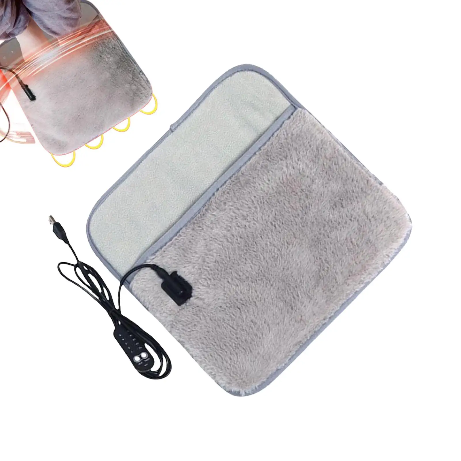

USB Winter Heating Foot Mat Electric Foot Heating Pad Washable Plush Foot Heater Home Office Foot Warming Mat Keep Warm Tools
