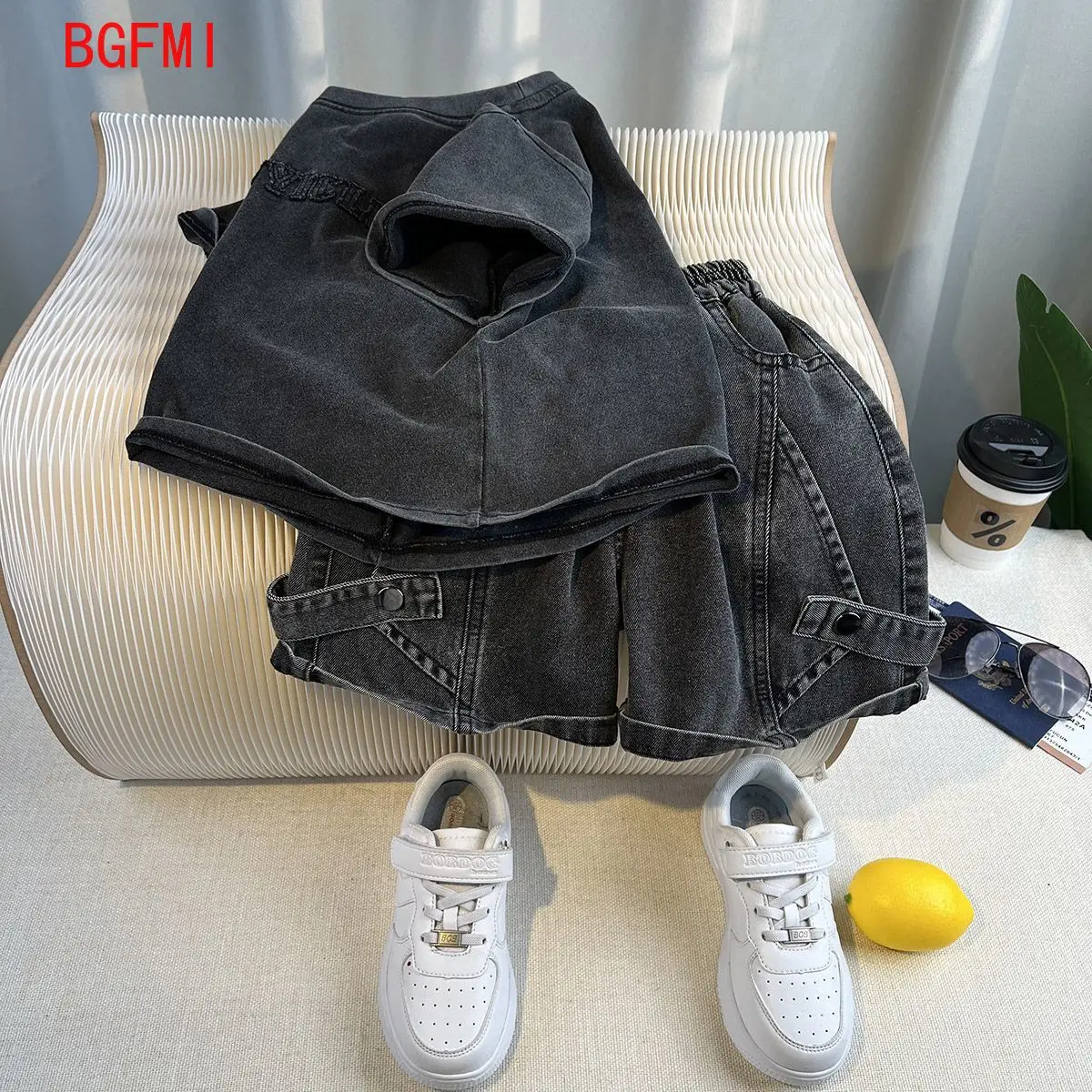 رائجة البيع موضة بيبي بوي دعوى ملابس الصيف تي شيرتات قصيرة الاكمام جينز قصير 2 قطعة مجموعة الاطفال الزي 2-11Y الأطفال زي #3