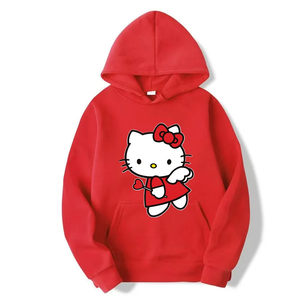 

Autumn and Winter Hello Kitty Y2K Cartoon Anime Women's Hoodie 2024 New Spring and Autumn Men Sweatshirt Kawaii Couple Pullover