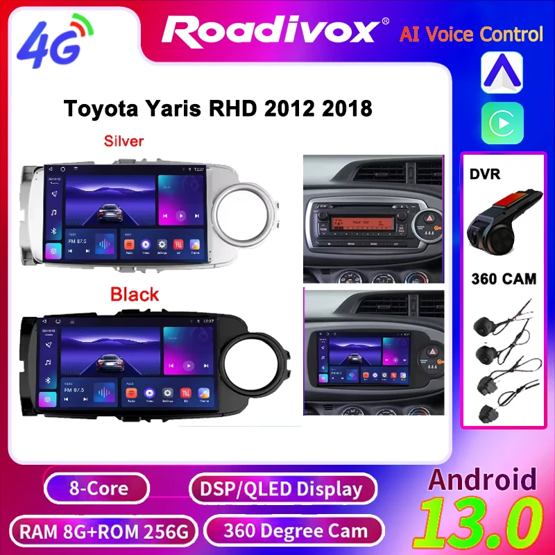 Carplay 4G 2din Android Car Radio Multimedia Player for Toyota Yaris RHD 2012 2018 GPS Navi Stereo Screen Digital Sound