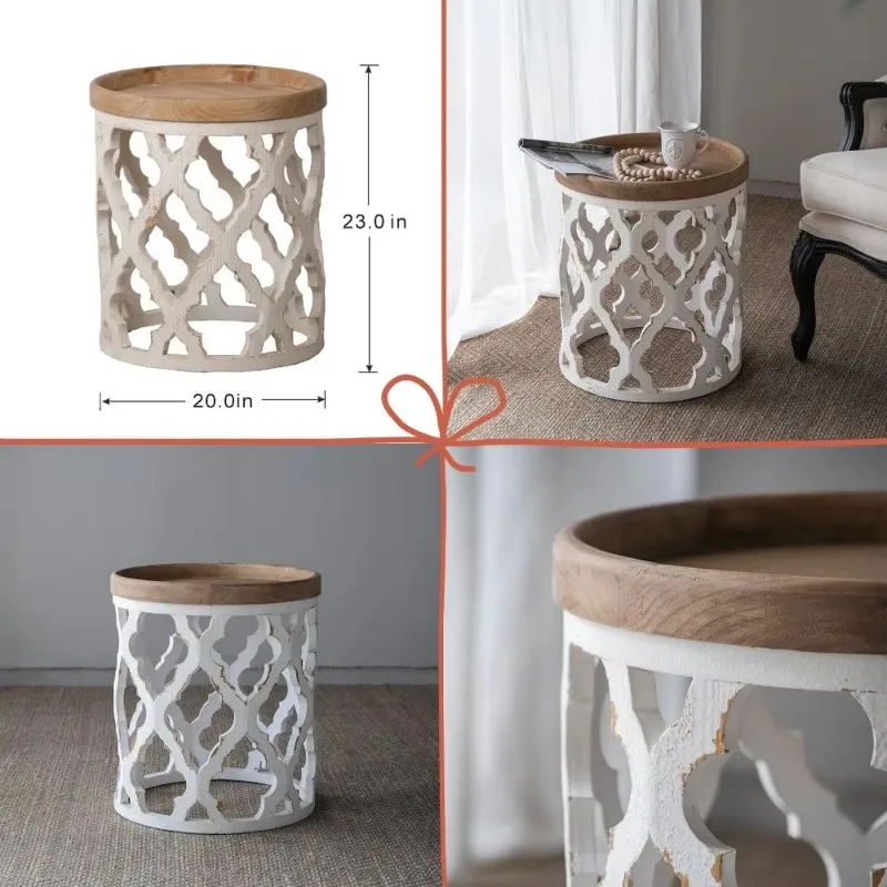 French Country Home Decor Collection (for living rooms) includes artificial plants, vases, trays, stools, side tables