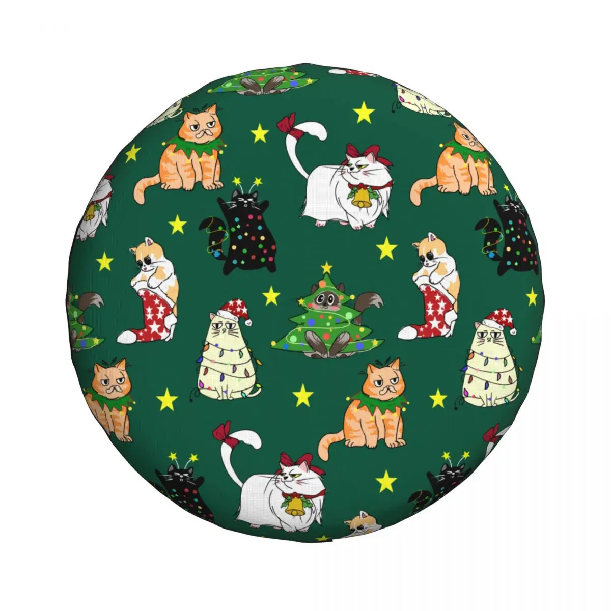 Christmas Cat Spare Tire Cover for Jeep Honda SUV RV Car Wheel Protectors Accessories 14