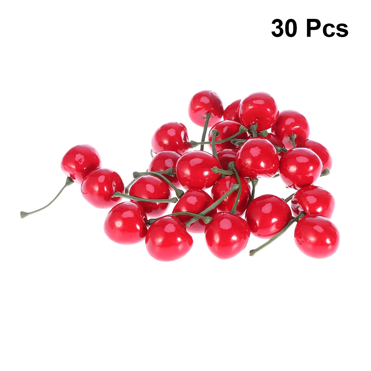 

30 Pcs Simulated Cherry Decoration Props Realistic Fruit Plastic Artificial Fruits Home Garden Hotel Photo Mini Shooting