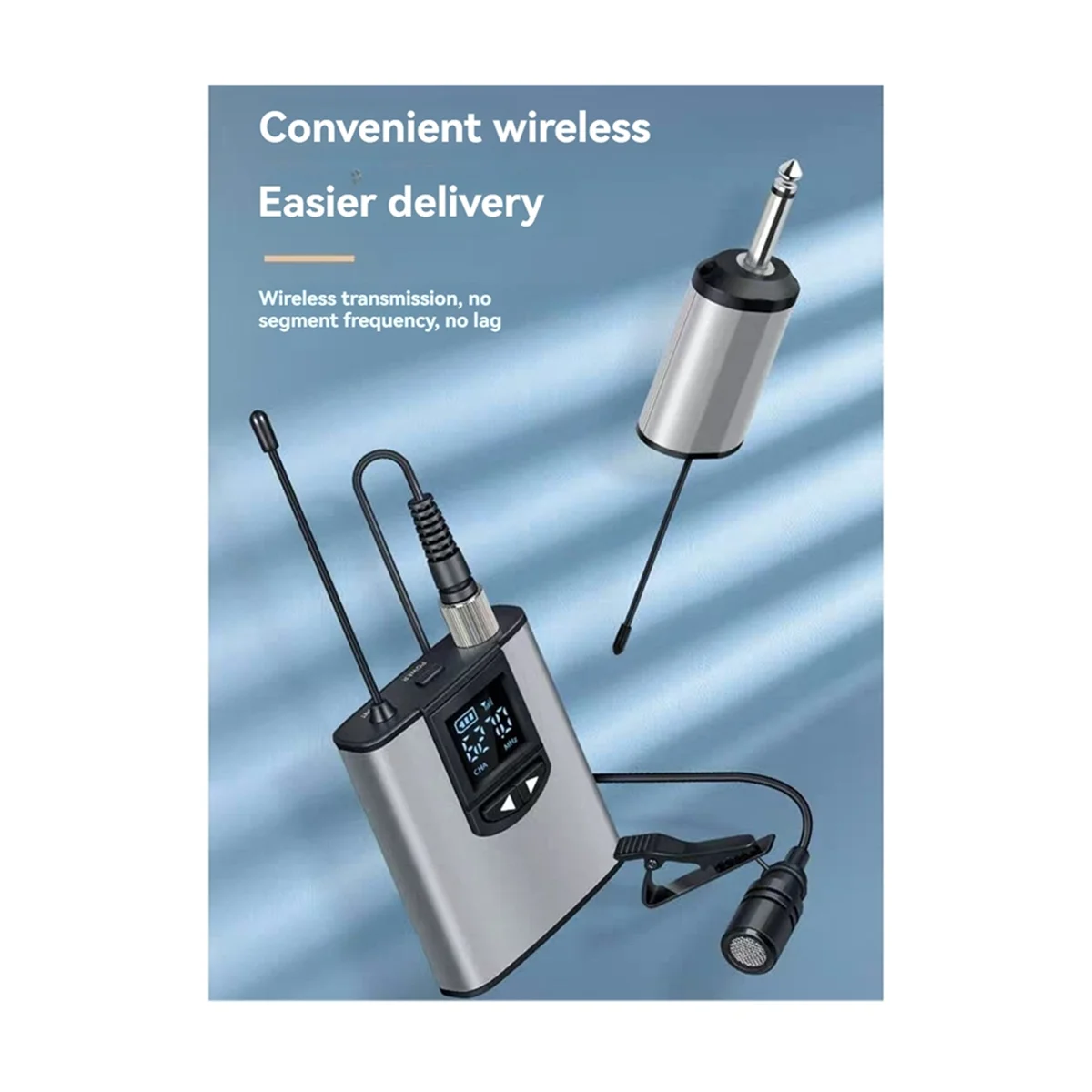 

TEH-eUHF Wireless Lavalier Microphone System with Bodypack Transmitter for Lectures Interviews Vlog and Live