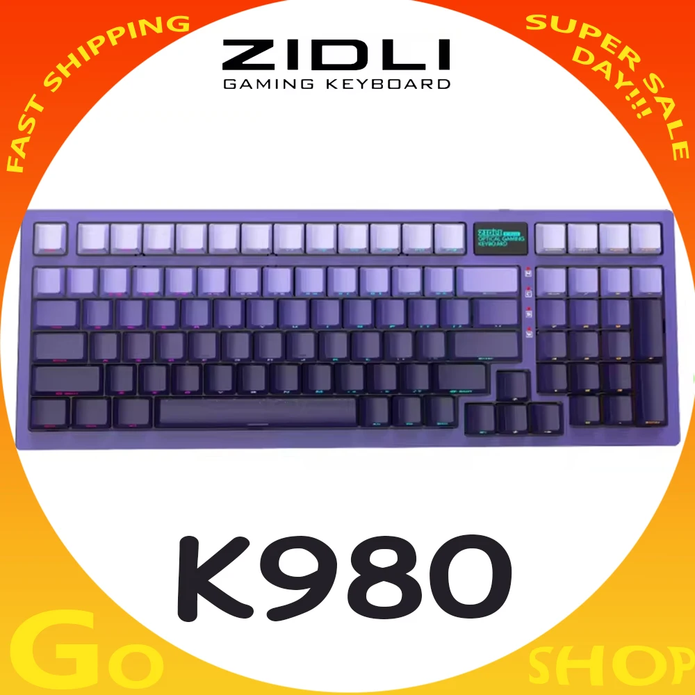 

Zidli K980 Mechanical Keyboard Smart Screen Rgb Dustproof Waterproof Wired Gaming Keyboard Hot Swap Ergonomics Valorant Pc Gamer