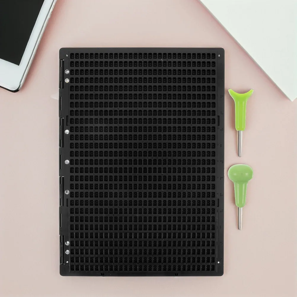 1Set Braille Writing Board Large 27 Line 30 Cell Layout Thick Stable Design for Braille Learning Portable Stylus