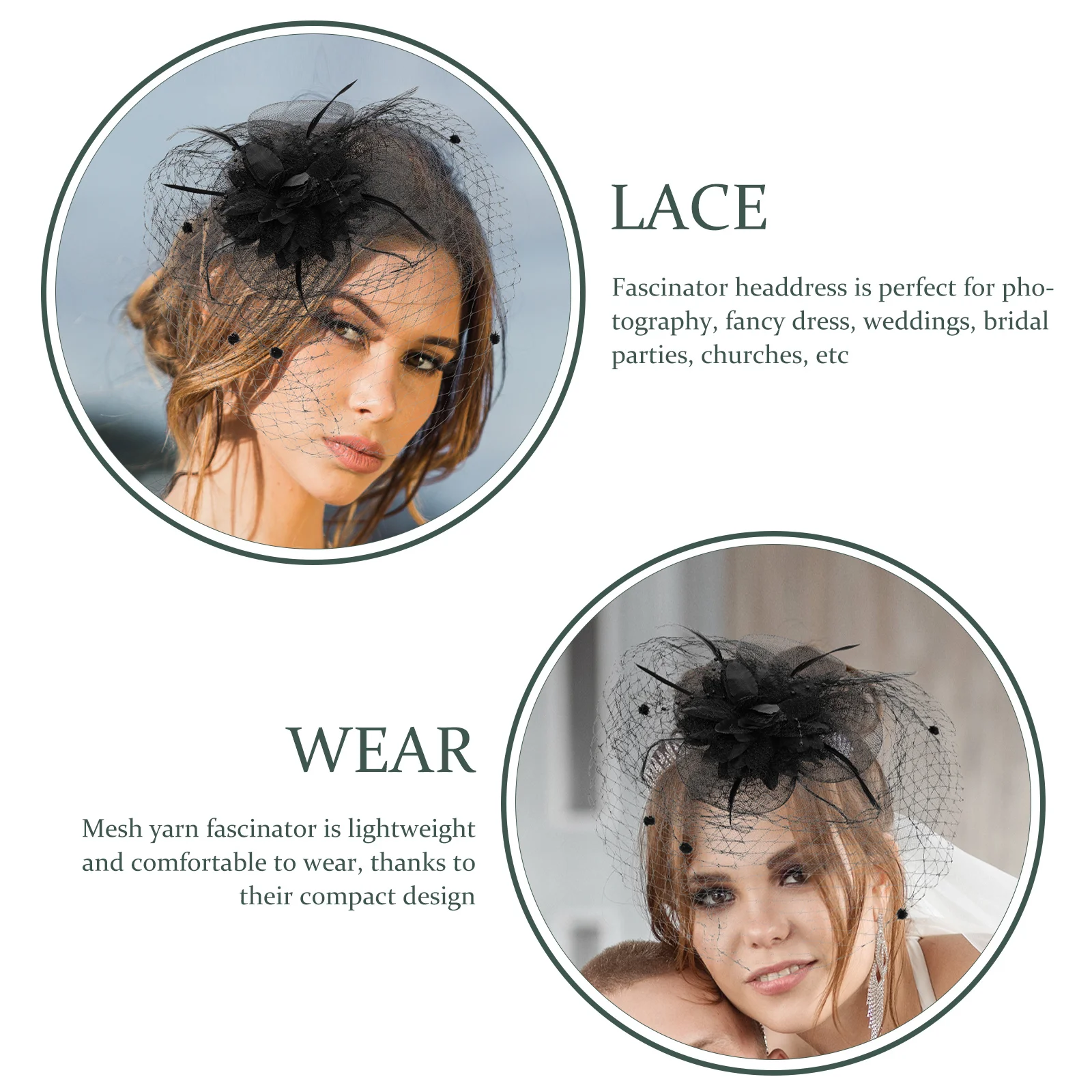 

Flower Fascinator Hat Mesh Yarn Veil Plume Lightweight Elegant Headpiece Wedding Prom Tea Party Bridal Accessories