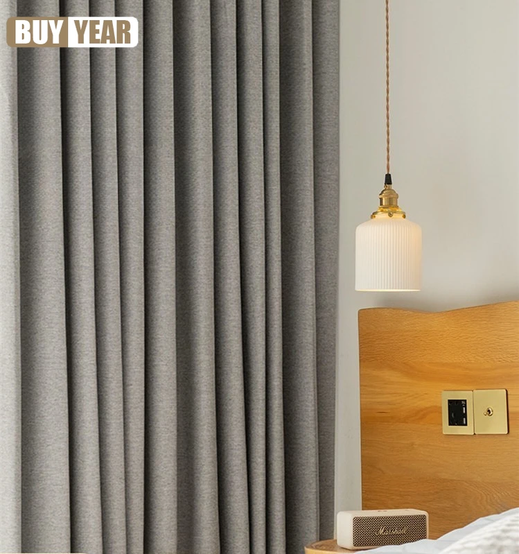 

New Modern Japanese Style Simple Blackout Curtains ForLiving Dining Room Bedroom Sunscreen Insulation Velvet Window Custom Size