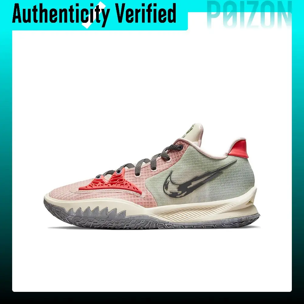 Nike Kyrie Low 4 Basketball Shoes Unisex Low Top Coral Orange/Cashmere Original/Mystic Gray Ash/Iron Gray CZ0105-800