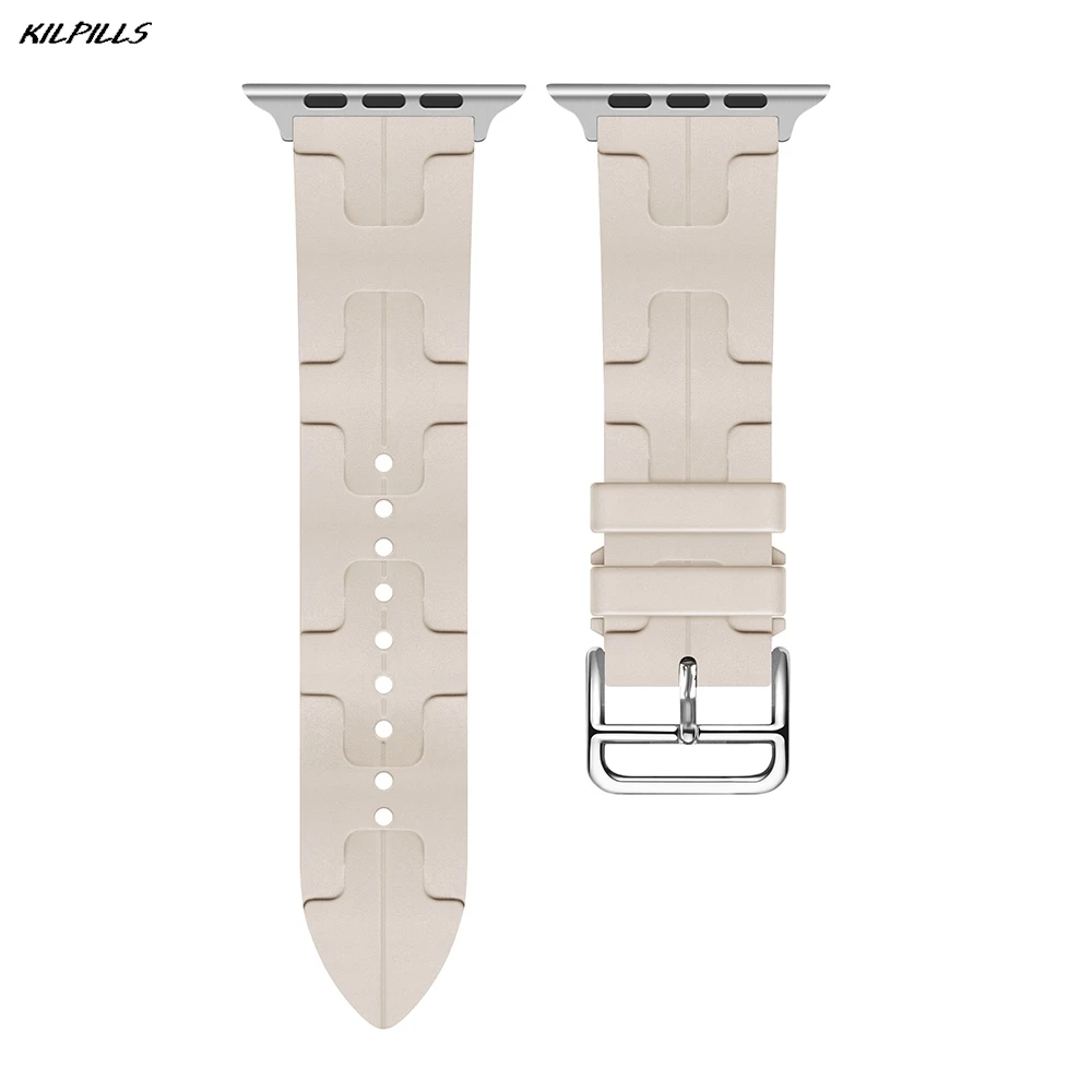 New Kilim For Apple Watch Straps 46mm 44mm 40mm 45mm 38mm 41mm Silicone  band bracelet iwatch serie 9 10 8 7 6 5 4 3 ultra2 49mm