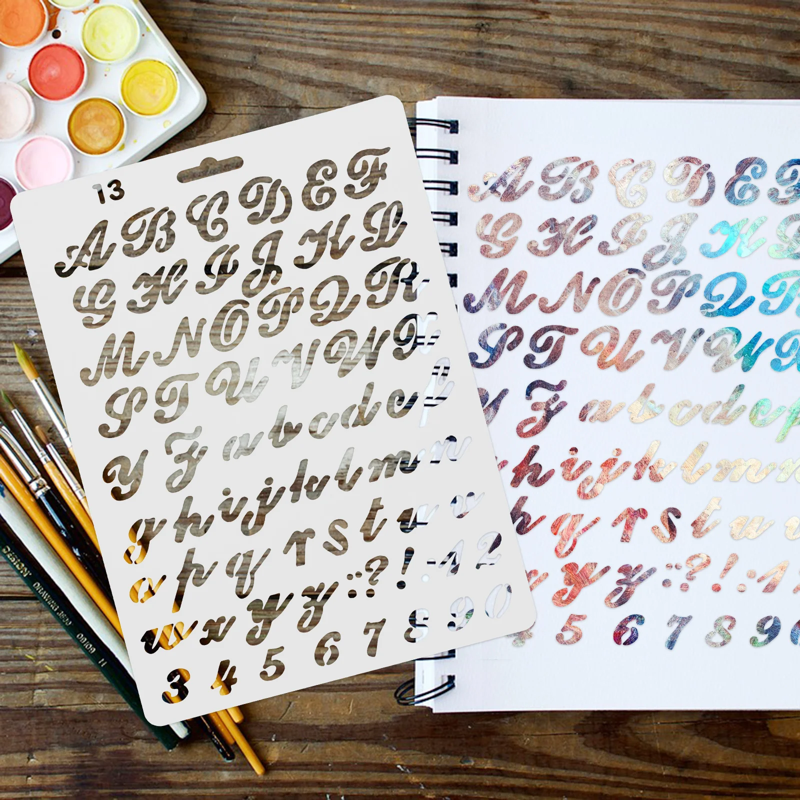 8 Stück Alphabet-Buchstaben- und Zahlen-Schablonen, wiederverwendbar, langlebig, Haustier-Vorlagen zum Malen, Basteln, DIY-Projekte, große Schablonenmuster