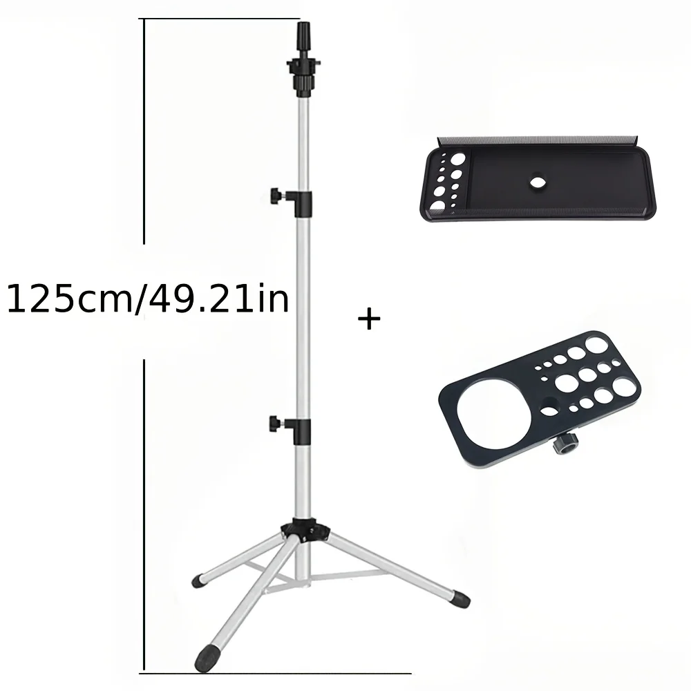Hair Extension Tray with Wig Stand Tripod Holder