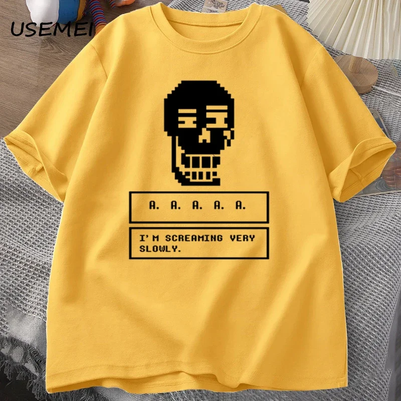 Undertale Game Skull T-shirt Men Streetwear Short Sleeve Tee Shirt Clothing Male Round Neck Oversize Tshirt Summer Funny T Shirt