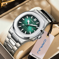 CRRJU 2024 Fashion Watch Men Stainless Steel Top Brand Luxury Waterproof Luminous Wristwatch Mens Watches Sports Quartz Date