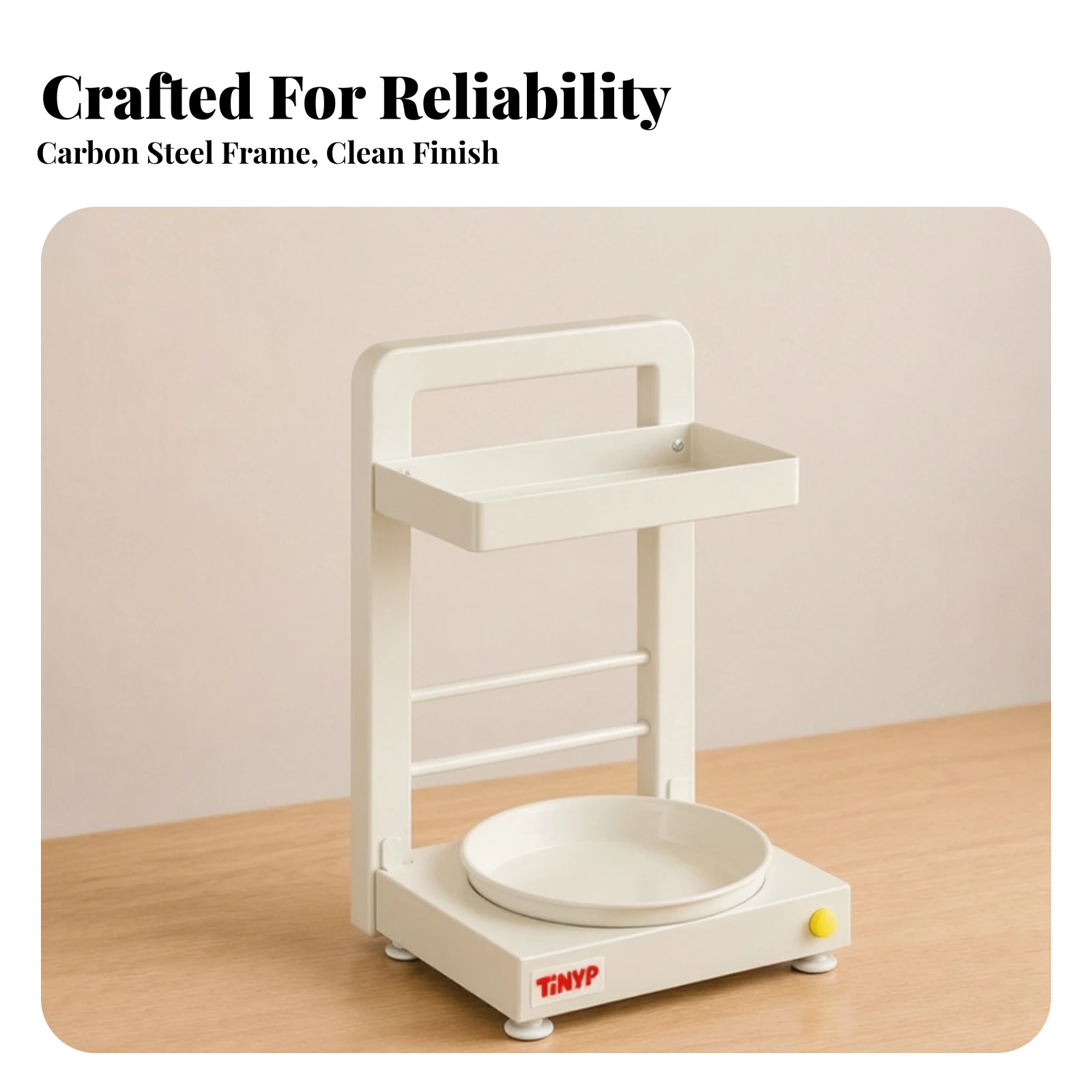 Storage Rack with Turntable Space-Saving Rotating Herb Rack Rotating Tray Sturdy Minimalist Open Design for Kitchen, Vanity
