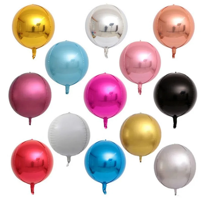 

10pcs/set Round Birthday Foil Balloon 22inch 4D Gold Blue Helium Balloon for Baby Shower Birthday Party Wedding Decor Globos