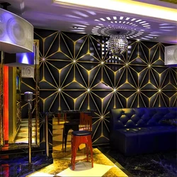 KTV Wallpaper Singing Hall Flash 3D Reflective Luminescent Bar Private Room home Decoration Science Technology TV Backgroud