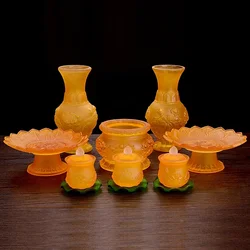1 pc Glass incense burner vase Fruit tray Holy Water Cup Buddhist tools and supplies Buddhist Hall temple Household Sacrifice