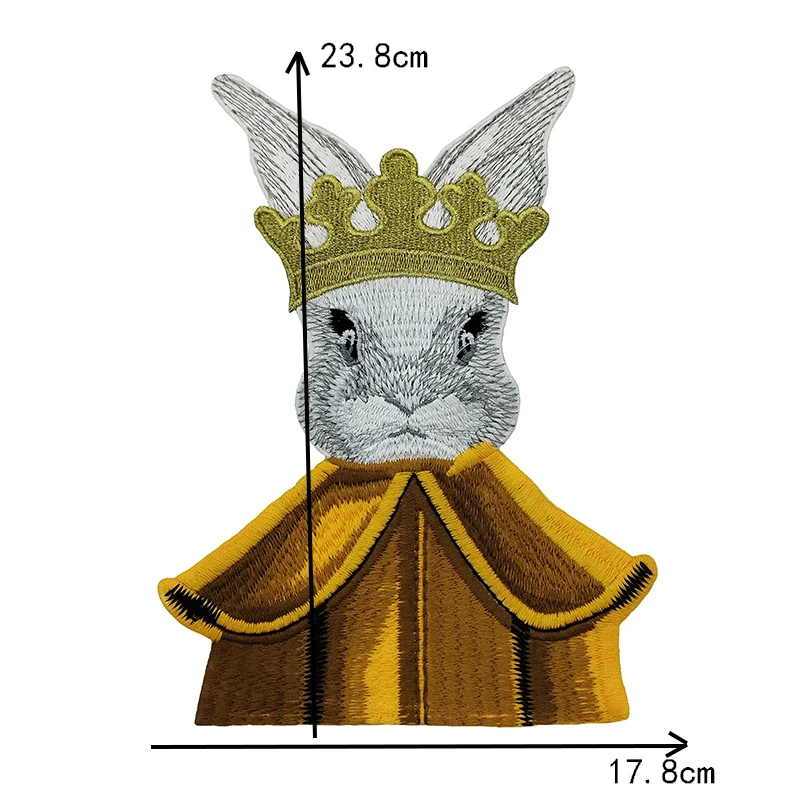 Collana di perline fatta a mano corona di coniglio ricamo di gatto Applique toppe per giacca di animali toppe per cucire fai da te per i vestiti