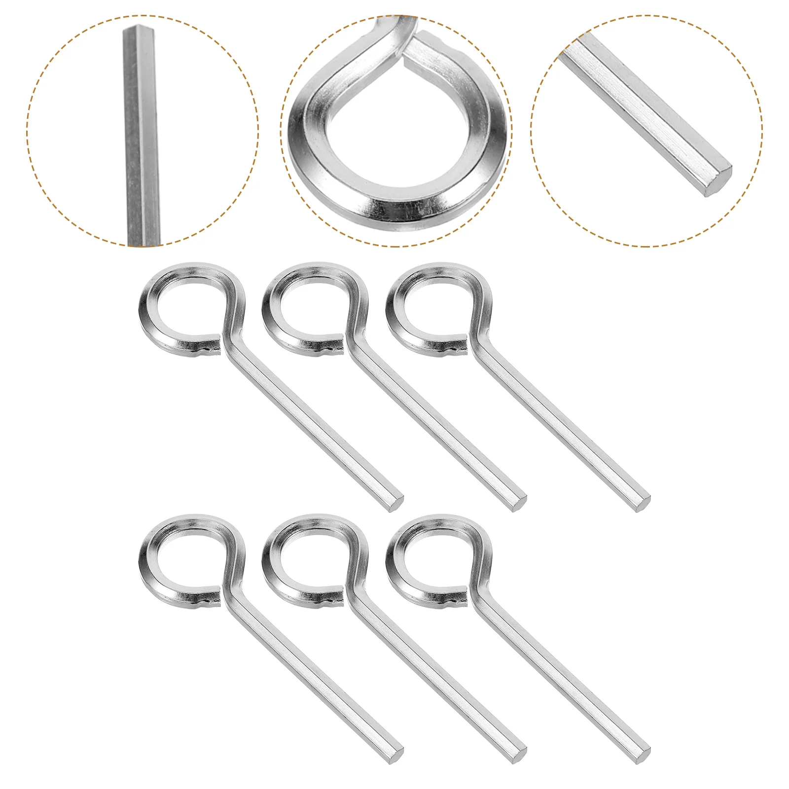 

6 Pcs Wrench Set for Exit Devices Door Putter Portable Key Steel Metal Standard