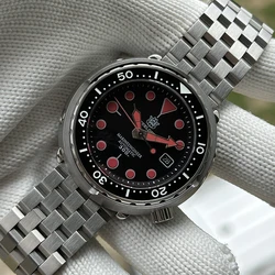 STEELDIVE New Arrival SD1975T 47.5mm Stainless Steel Tuna Black Dial Ceramic Bezel 30ATM NH35 Automatic Mens Sports Dive Watches