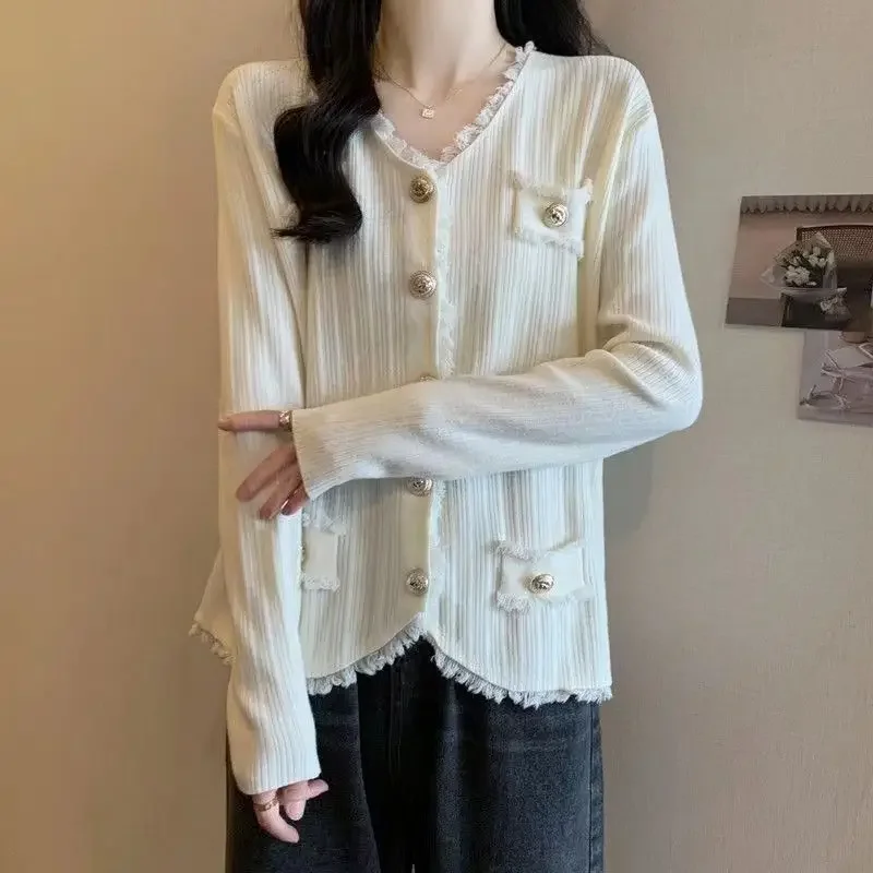 

Осень-зима, новый темпераментный кардиган, куртка с кисточками, вязаный топ