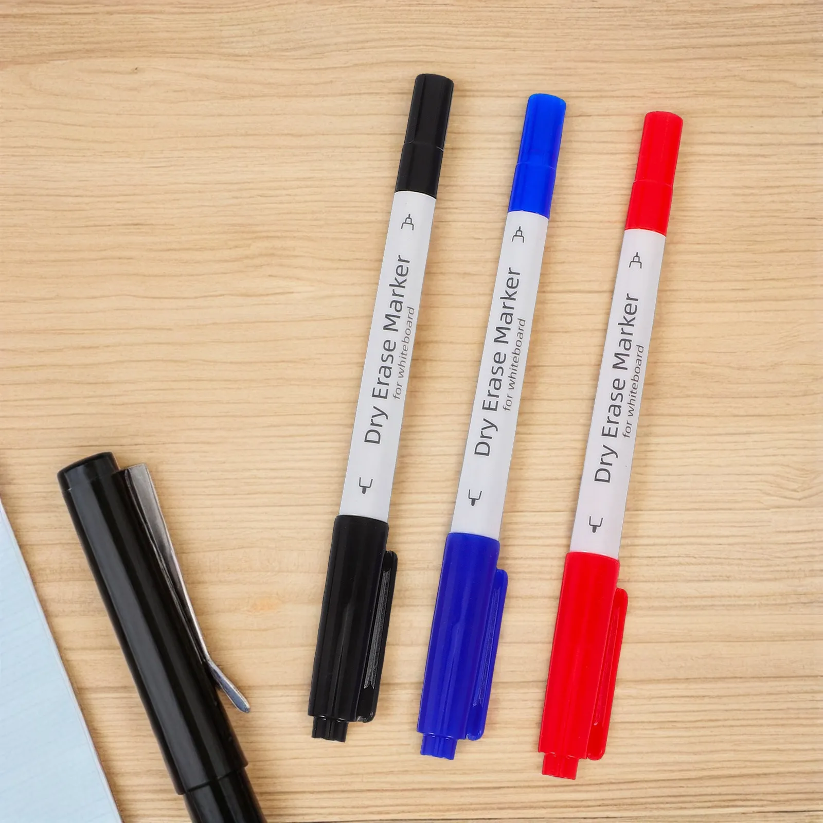 3Pcs Dual Tip Markers For Restaurant Menu Board Office Worker Erasable Whiteboard Seamless Writing Dry Wipe Study