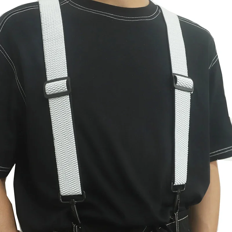 Heavy Duty Fashion Suspenders Big Tall 3.7cm Width With 4 Swivel Hook Belt X Back Work Braces Adjustable Elastic For Men Women