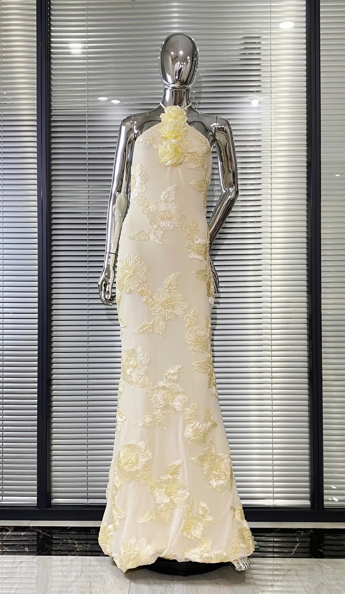 VOORRAAD Vrouwen Sexy Halter Uit de Schouder Borduren Bodycon Lange Jurk Elegante Avondfeest Verjaardag Cocktail Outfit